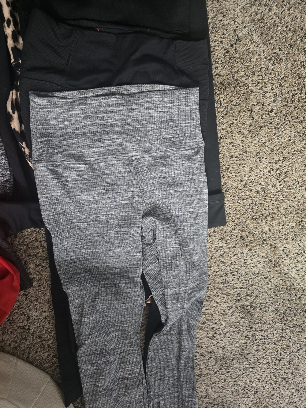 Black and Leopard Leggings - Yoga Active Bottoms - Picture 3 of 9